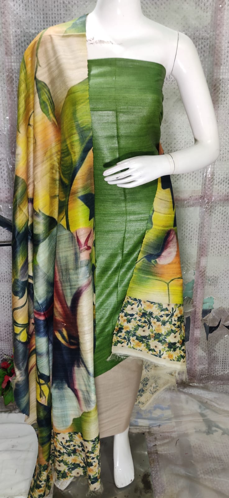 Tussar ghicha suits