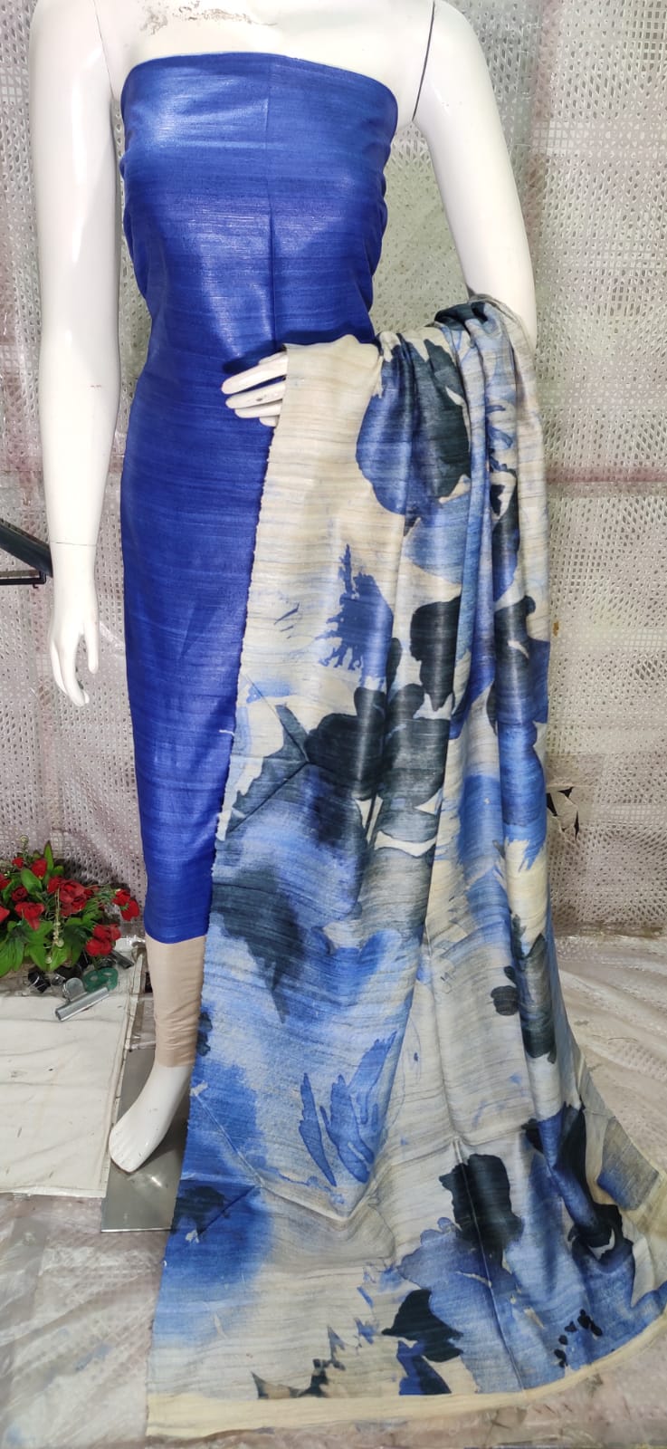 Tussar ghicha suits