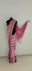 Soft silk hand print saree