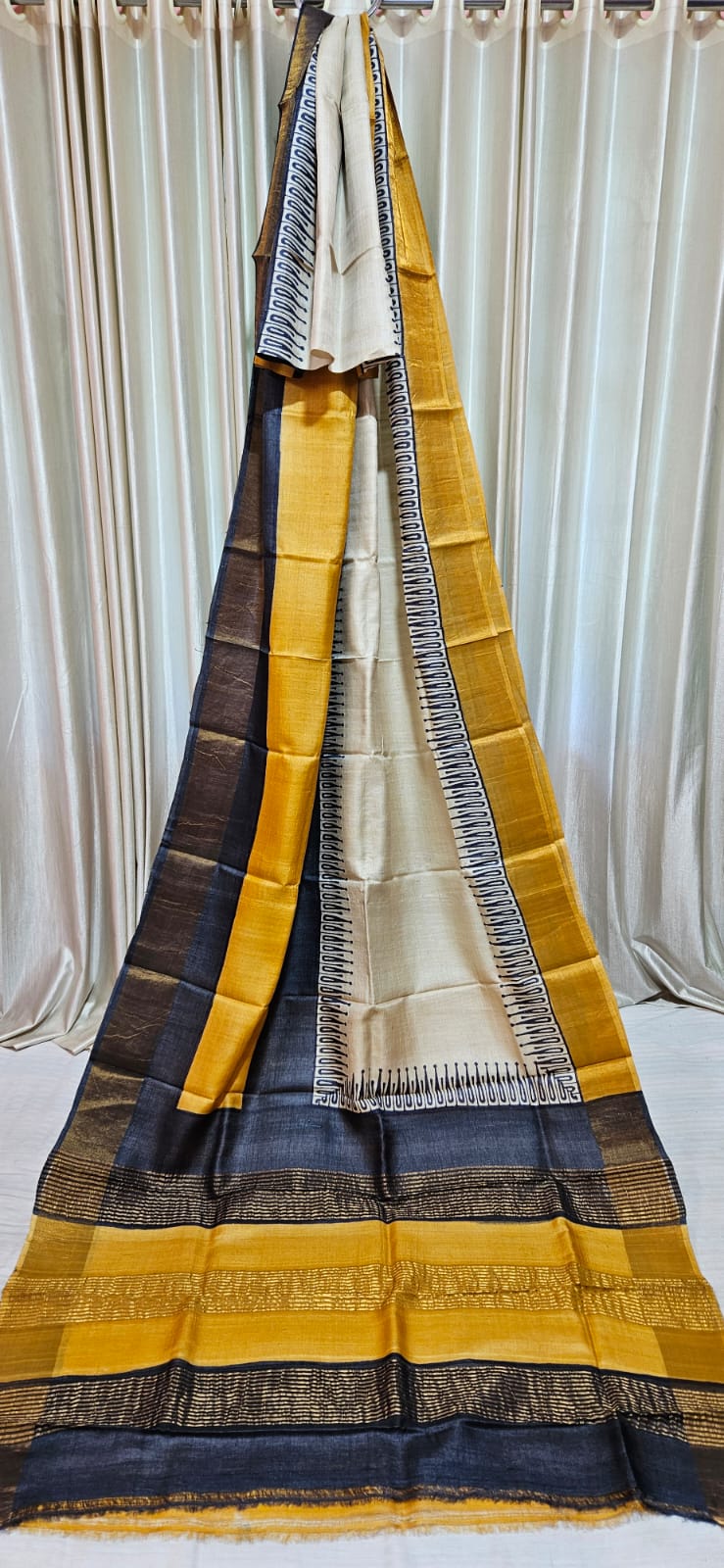 Pure tussar silk print saree