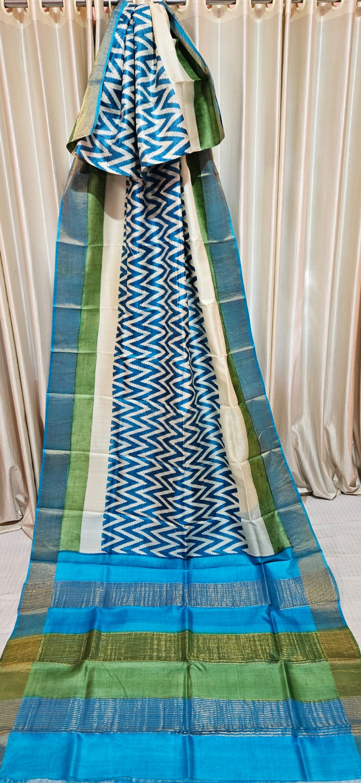 Pure tussar silk print saree