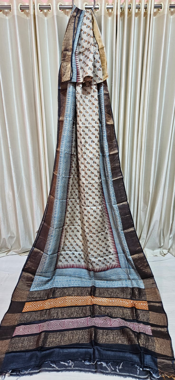 Pure tussar silk print saree