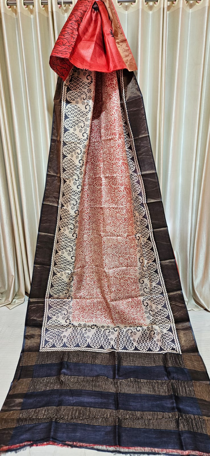 Pure tussar print saree