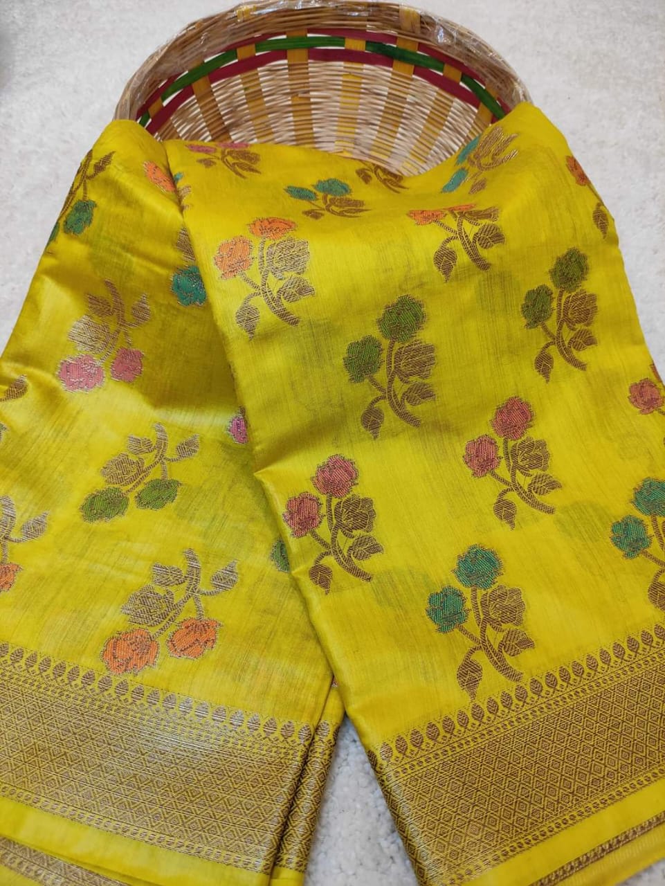 Pure Kota staple silk saree with beautiful meenakari design