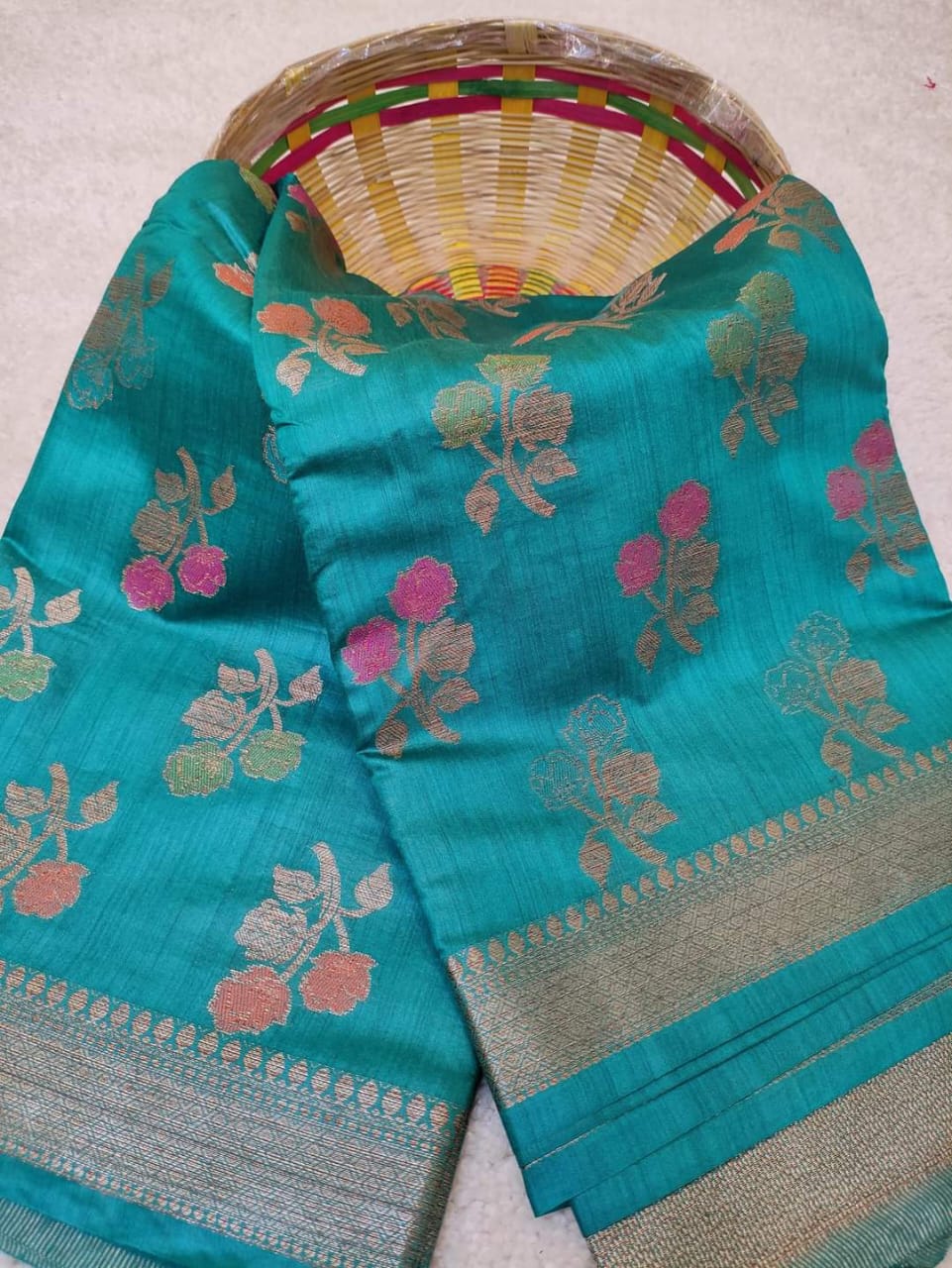 Pure Kota staple silk saree with beautiful meenakari design