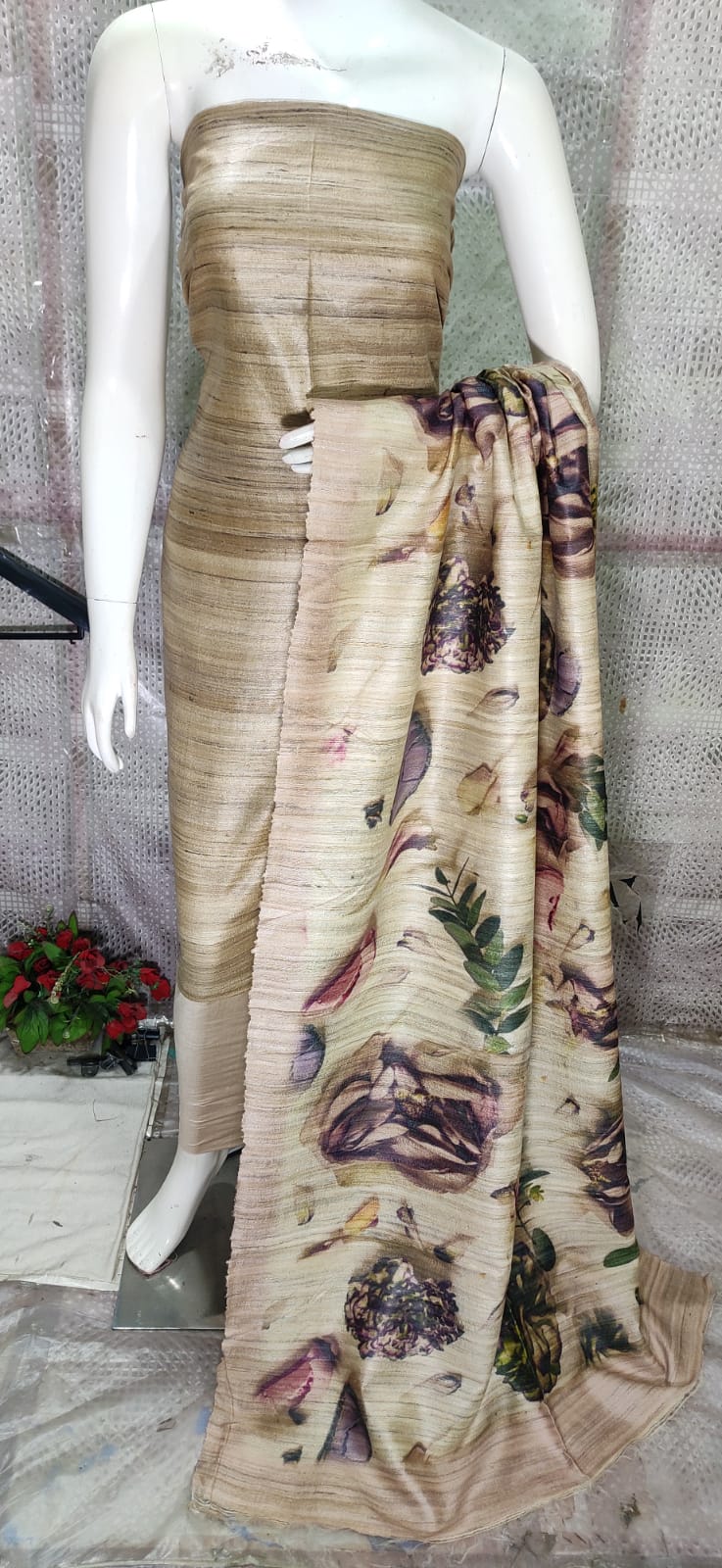 Tussar ghicha suits