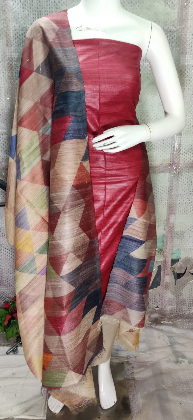 Tussar ghicha suits
