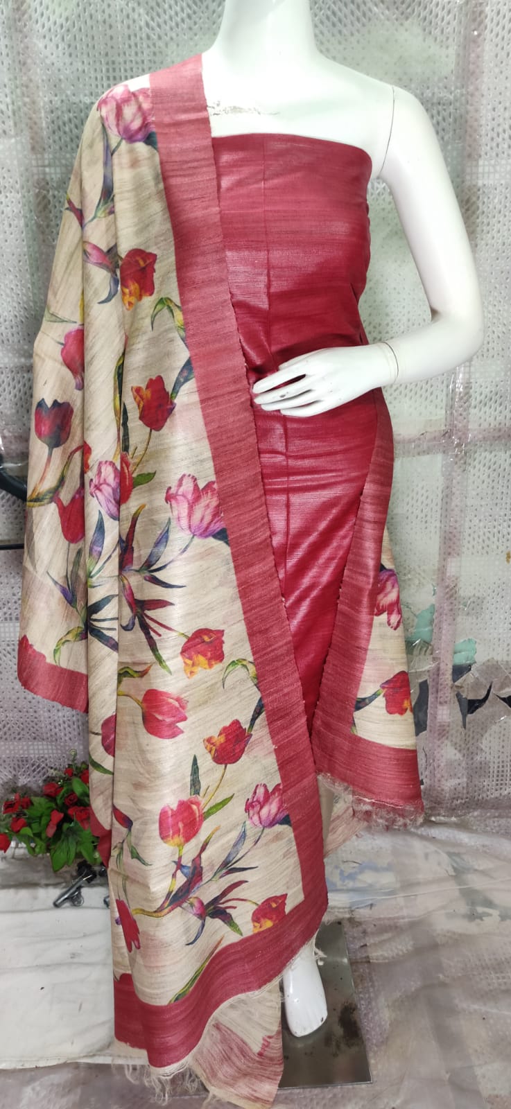Tussar ghicha suits