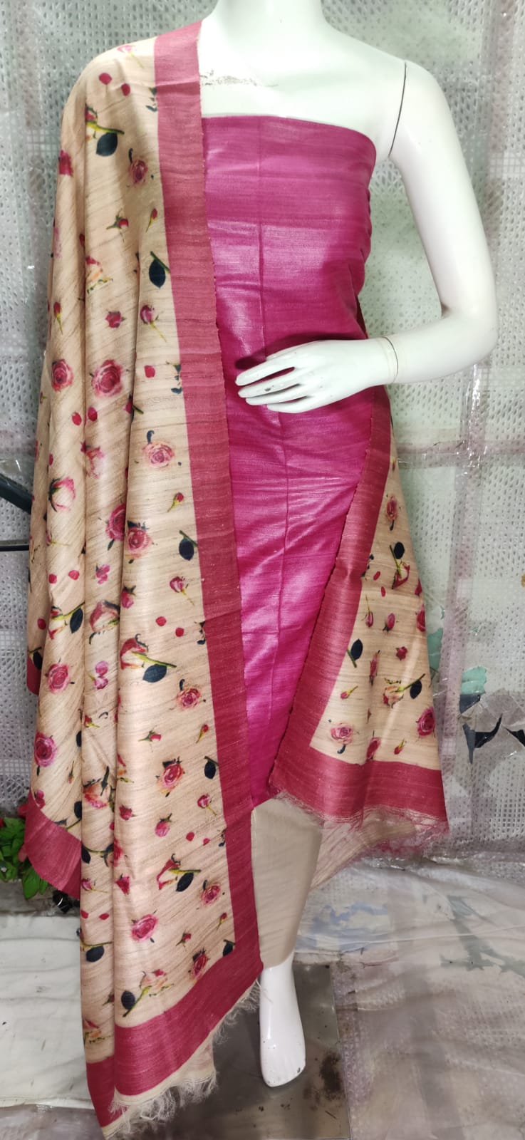Tussar ghicha suits