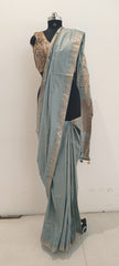 Soft silk tample border buta saree