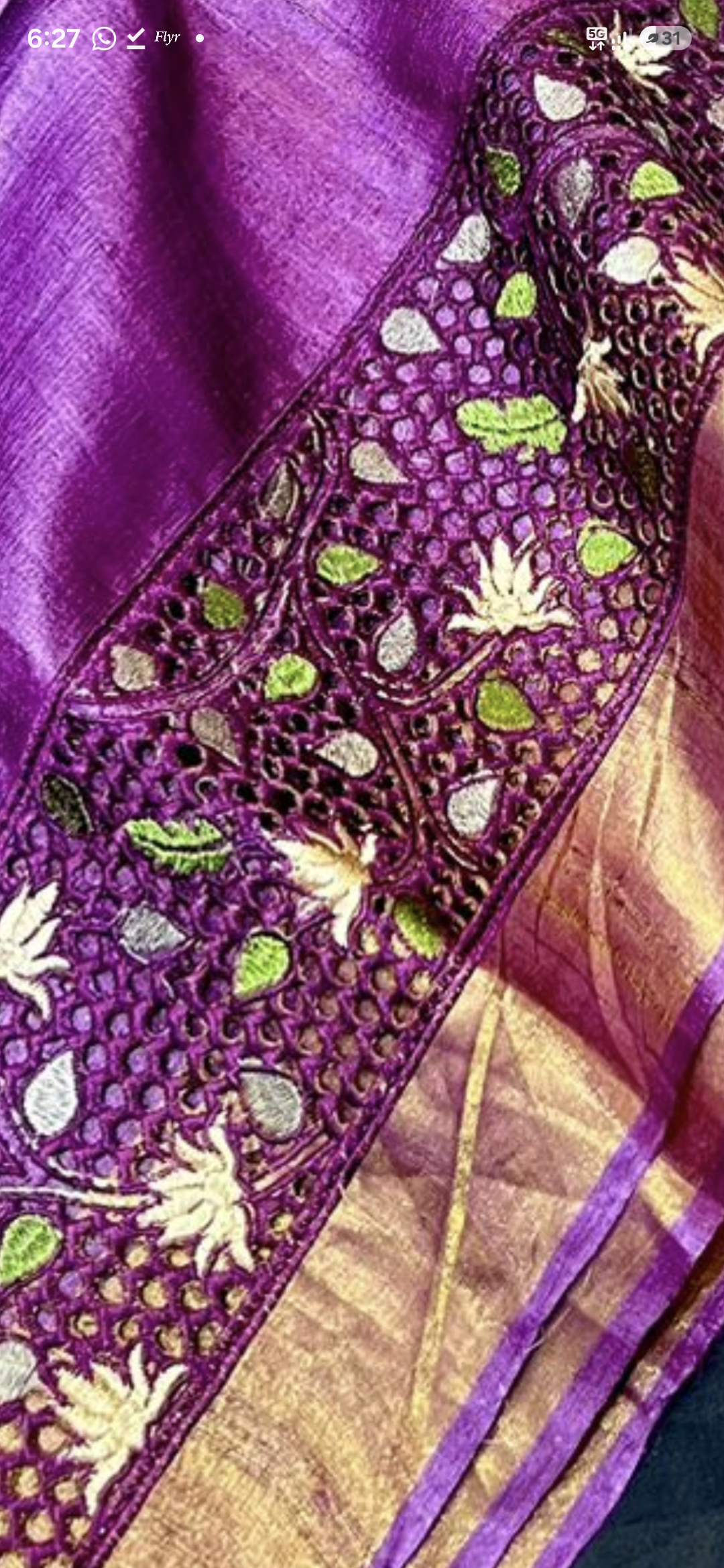Tussar Silk cutwork saree
