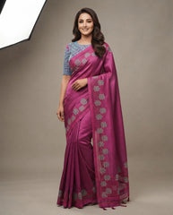 Tussar Silk cutwork saree