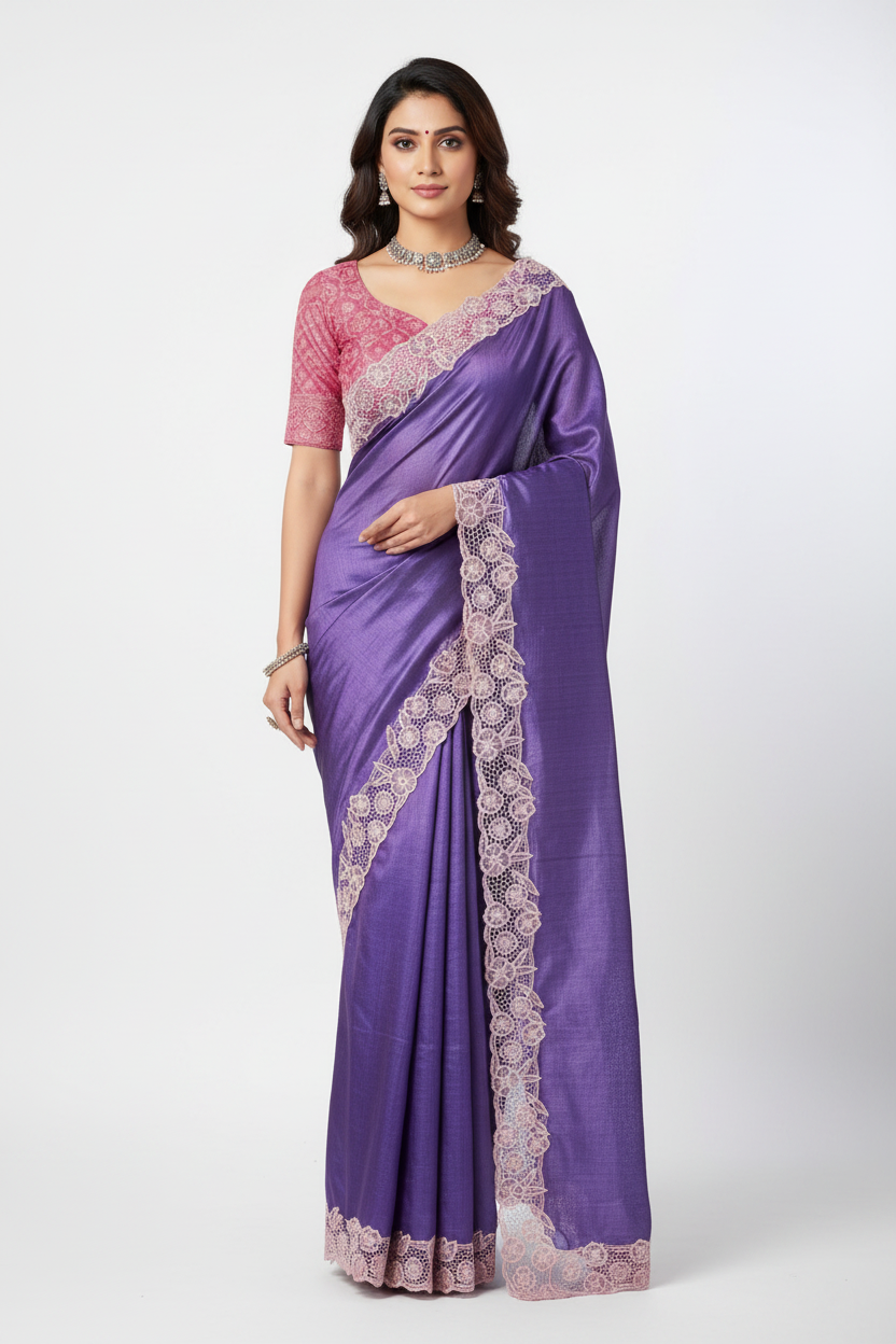 Tussar Silk Saree - Front View