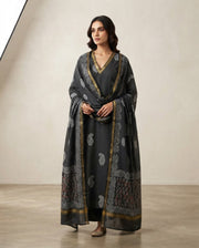 Silk Cotton Chanderi Suit Black