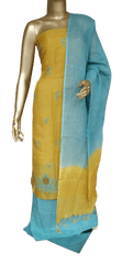 Linen embroidery suit silkzon.in