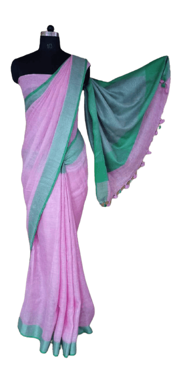 Linen saree silkzon.in