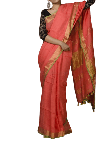 Linen saree silkzon.in