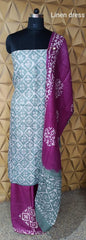 Linen print suit silkzon.in