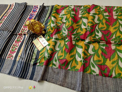 Tussar ghicha print saree