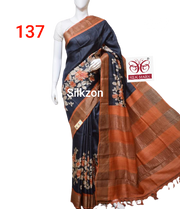 Pure Tussar Silk print saree