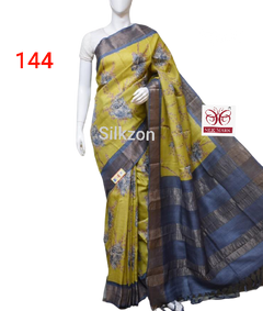 Tussar silk print saree