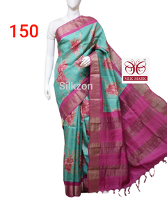 Tussar silk print saree