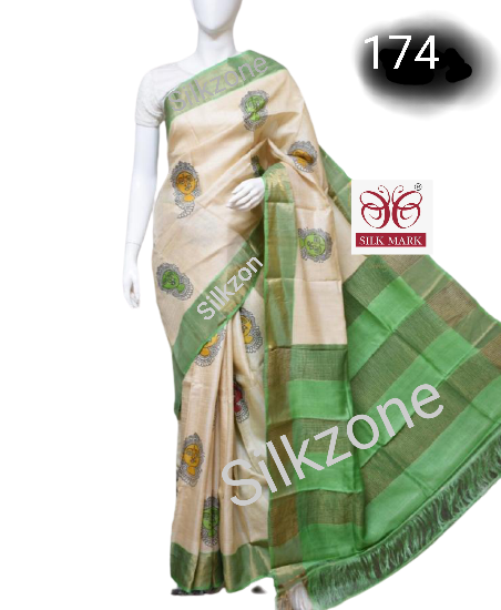 Pure Tussar Silk print saree