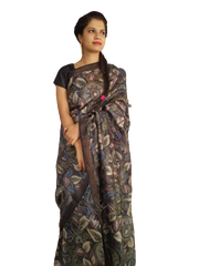Tussar Kalamkari hand Painted saree