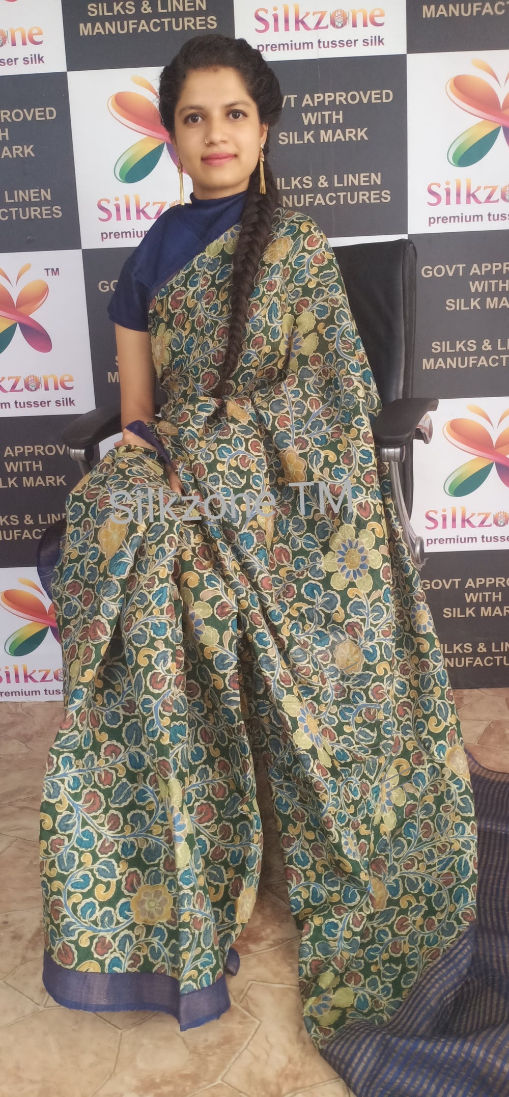 Pure Tussar Silk print saree