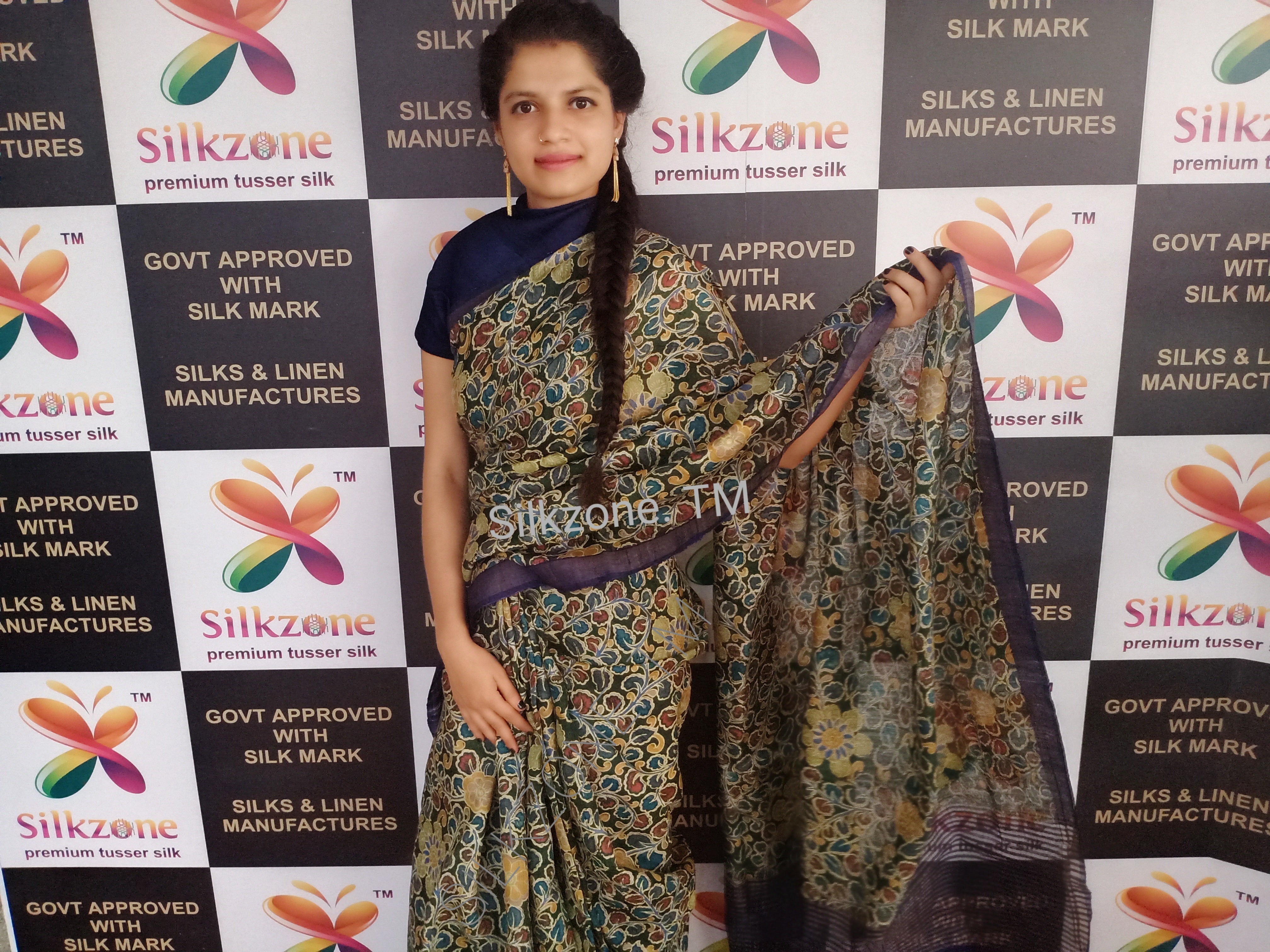 Pure Tussar Silk print saree