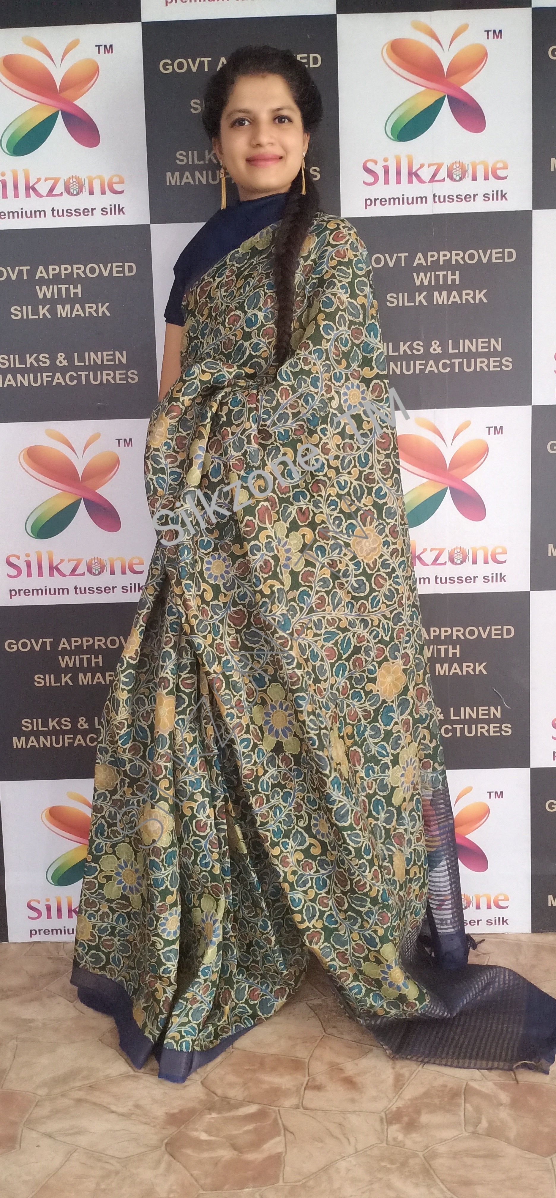 Pure Tussar Silk print saree
