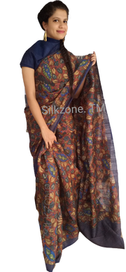 Tussar Kalamkari Hand Painted Saree