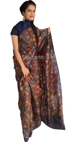 Tussar Kalamkari hand pinted saree