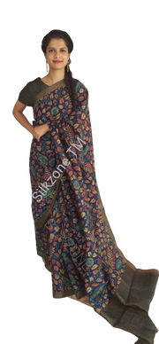 Tussar Kalamkari Hand Painted Saree