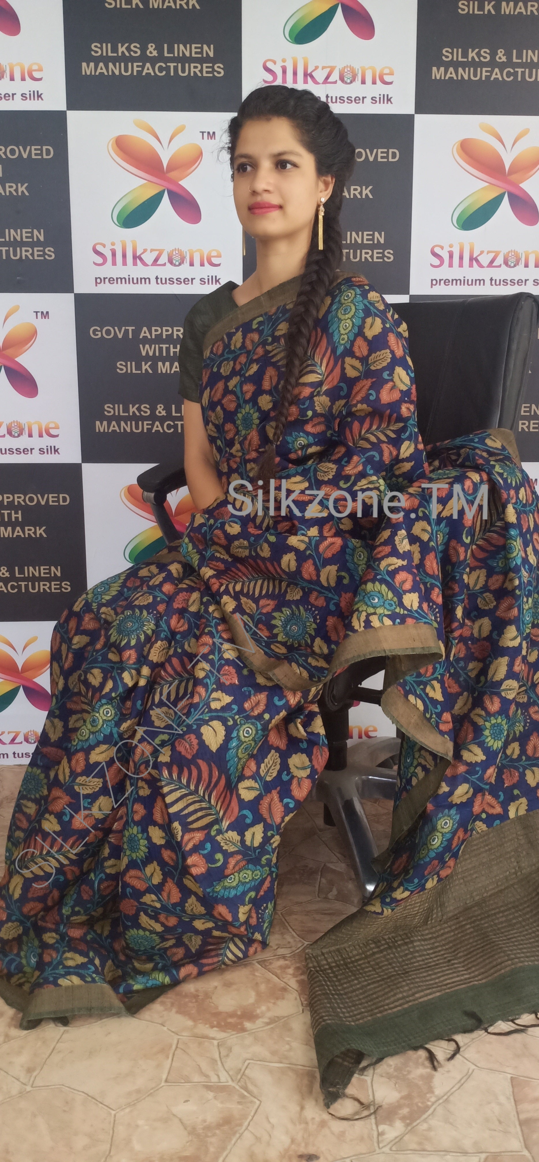 Pure Tussar Silk print saree