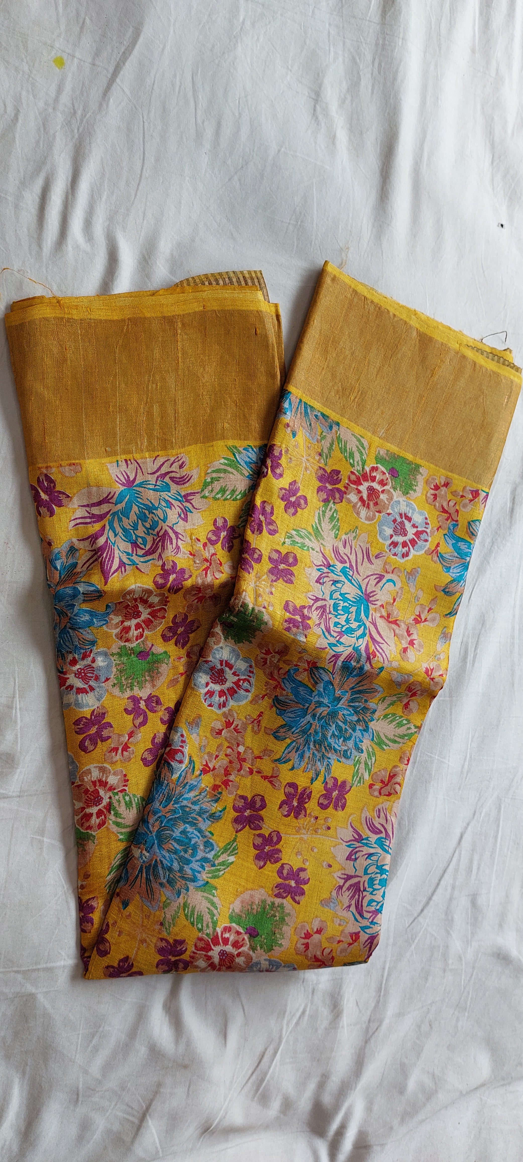 Pure Tussar Silk print saree