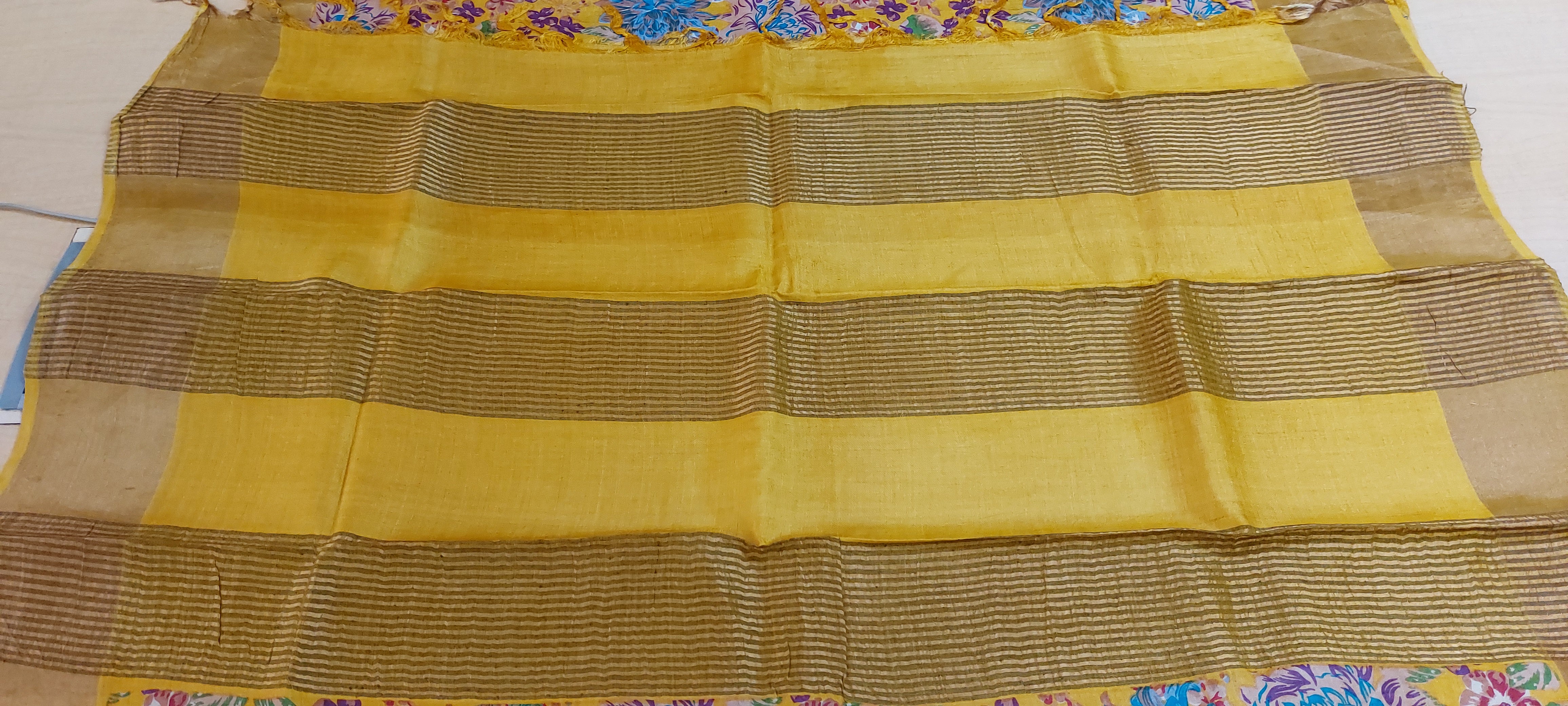 Pure Tussar Silk print saree