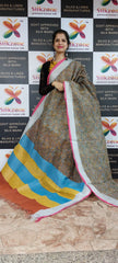 Pure Linen Print Saree SILK ZONE