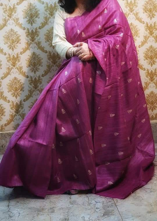 Tussar silk embroidery saree SILK ZONE