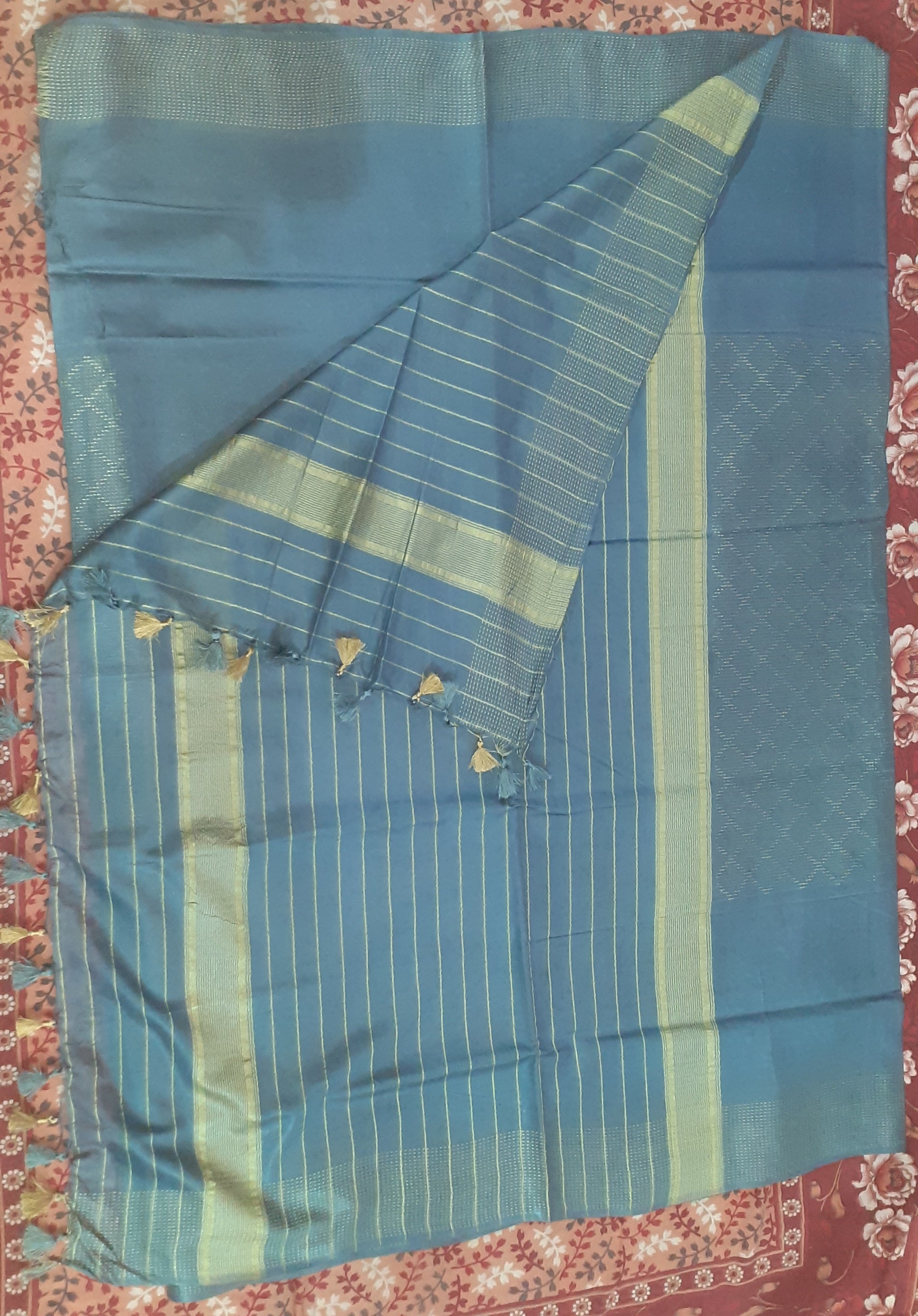 Soft silk katha rate saree