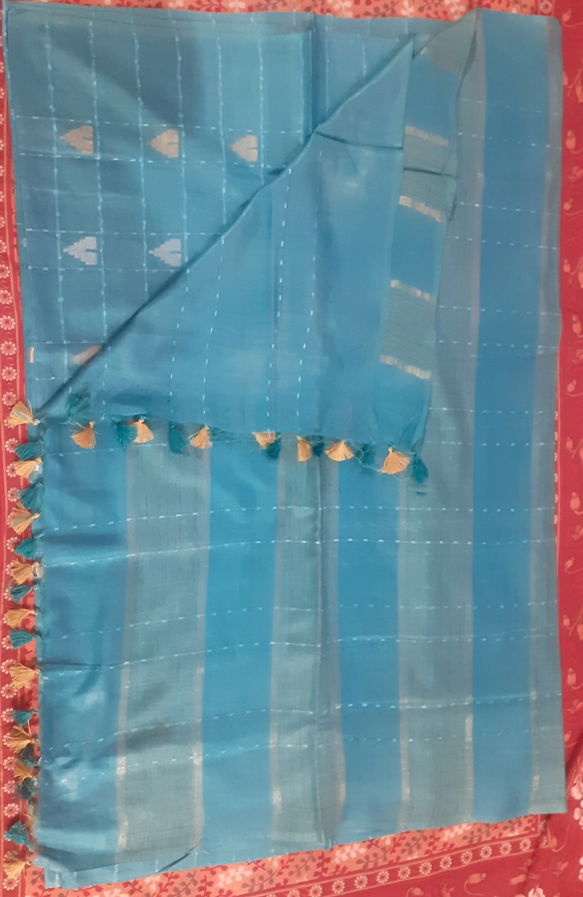 Soft silk cut work buta saree