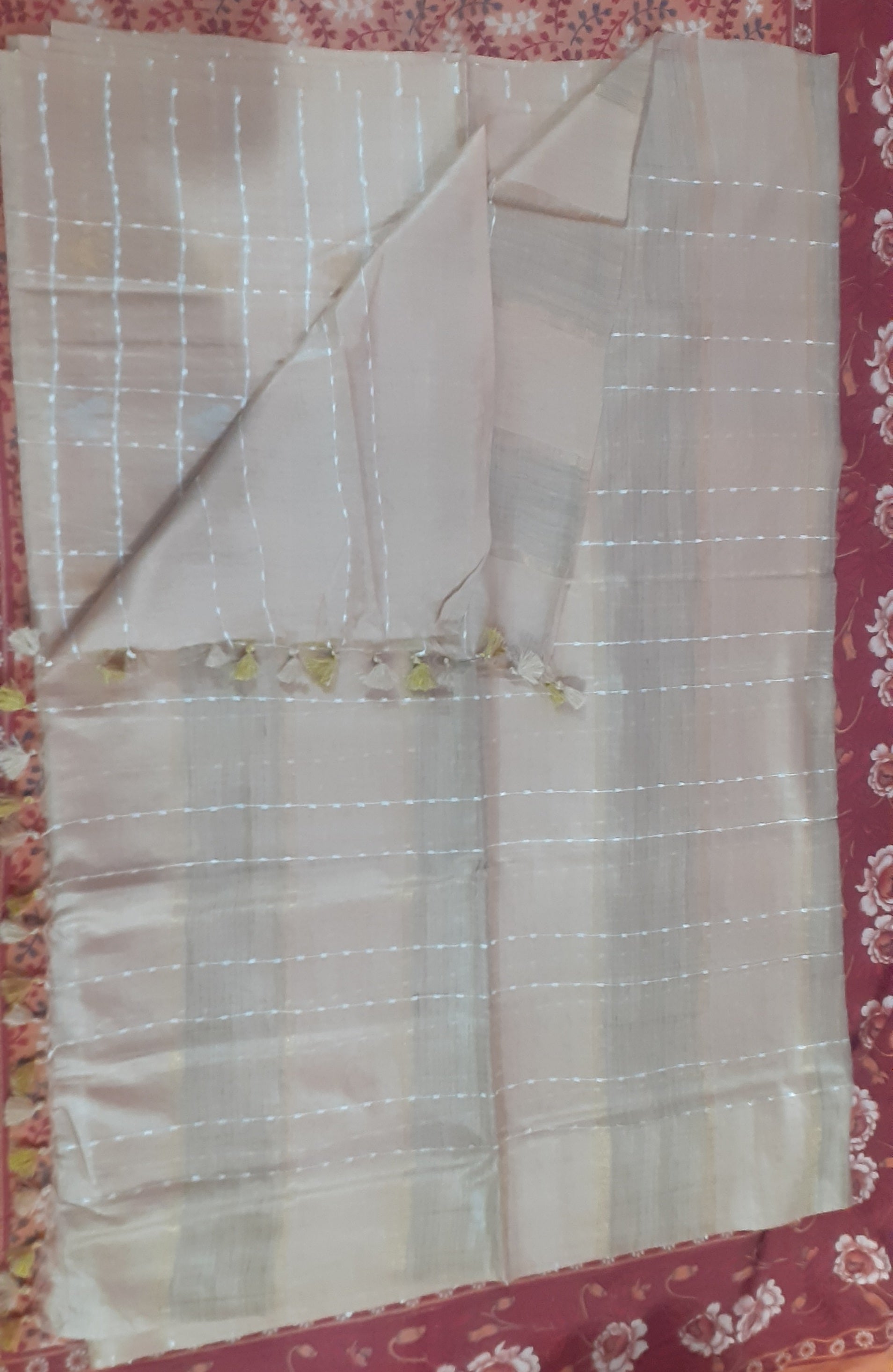 Soft silk cut work buta saree
