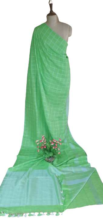 Trendy linen saree SILK ZONE