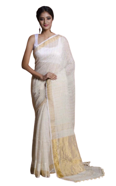 Linen saree