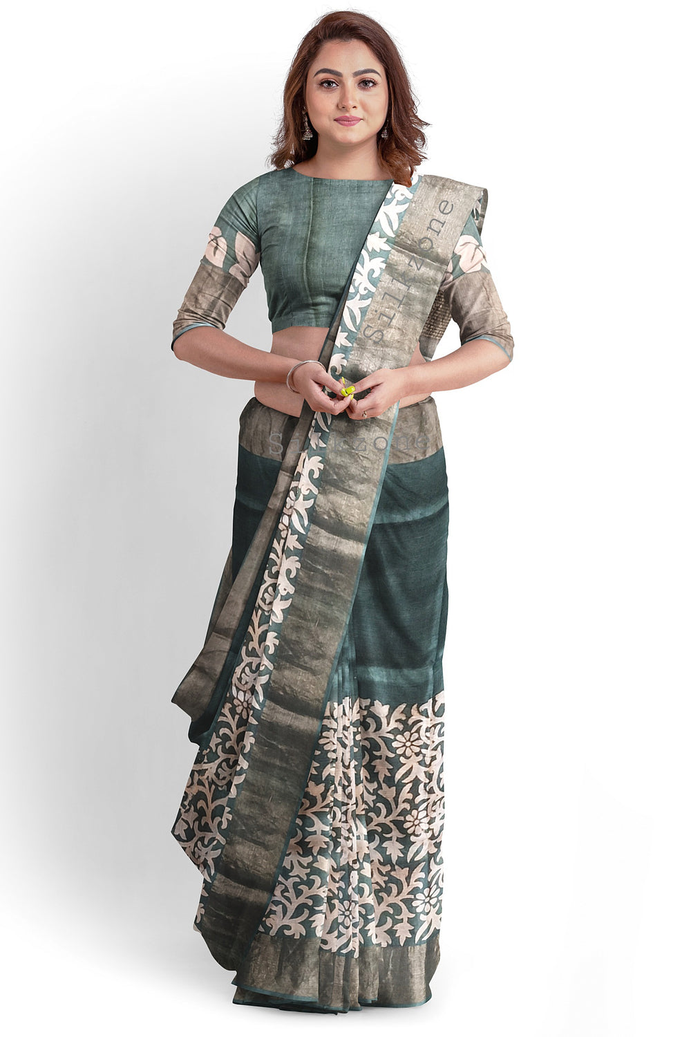 Pure Tussar Silk print saree