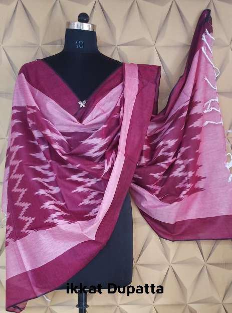 cotton ikkat dupatta silkzon.in