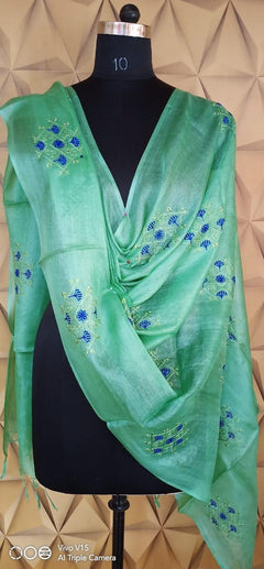 Tussar Silk Embroidery Dupatta