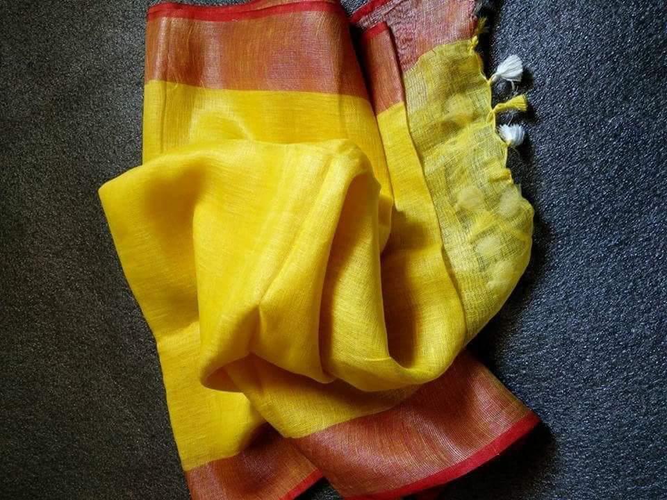 Linen plain sare silkzon.in