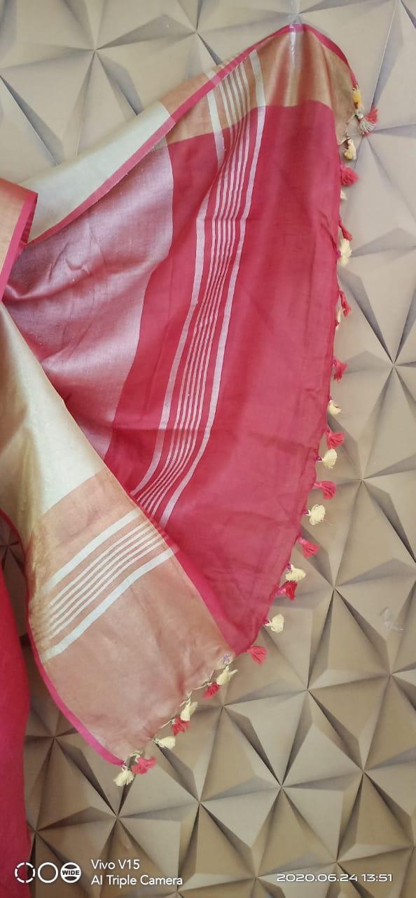 Linen plain saree silkzon.in