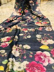 Handloom tussur silk digital print saree SILK ZONE